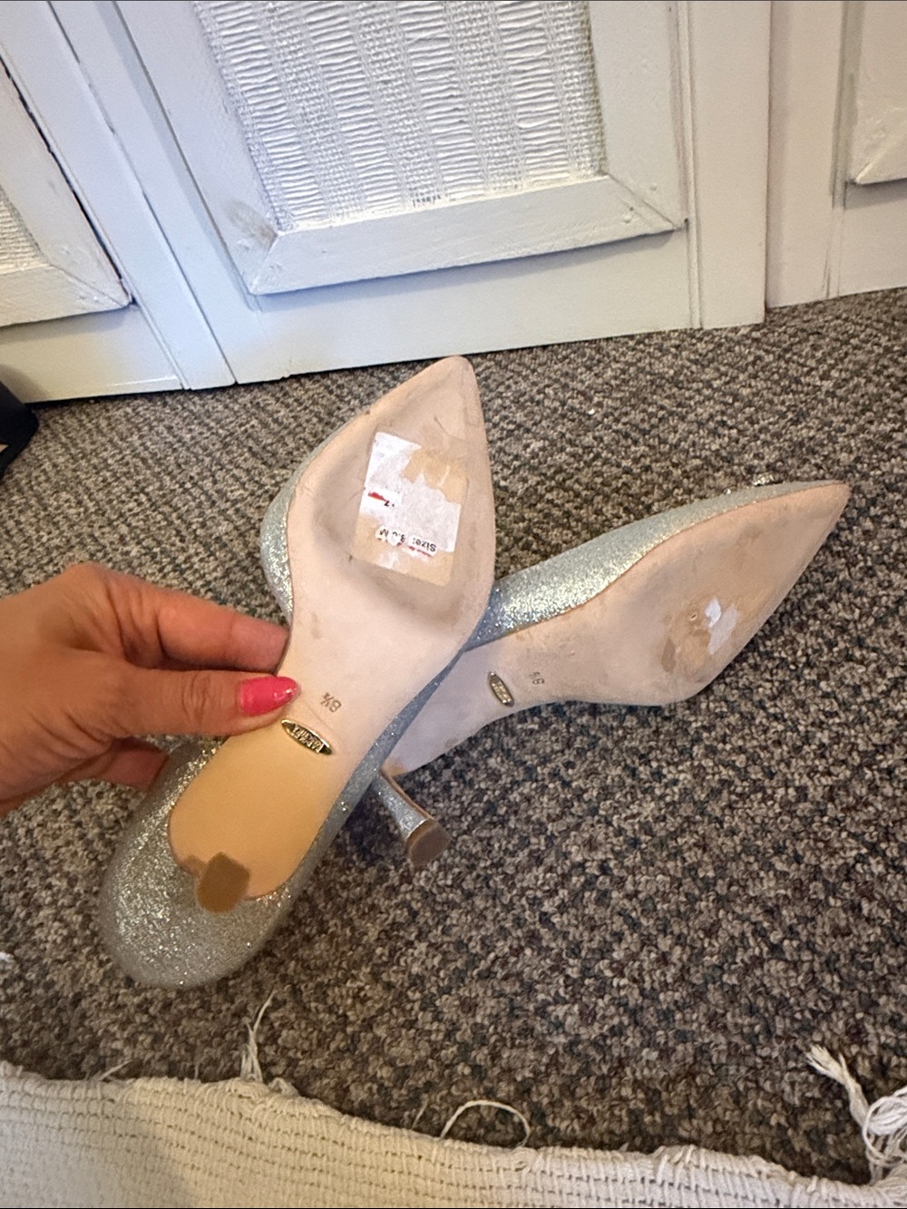 Badgley Mischka Fabia Embellished Pump Women's Silver Textile Size US 8.5 - Picture 10 of 10